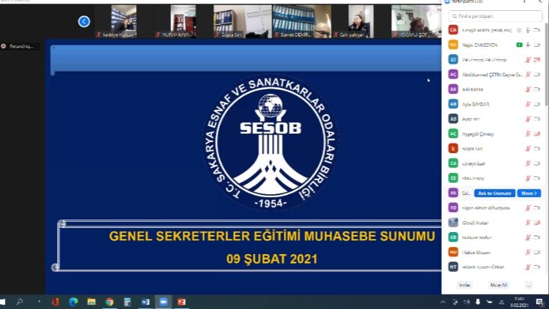 ONLINE GENEL SEKRETERLER EĞİTİMİ MUHASEBE SUNUMU GERÇEKLEŞTİRİLDİ.