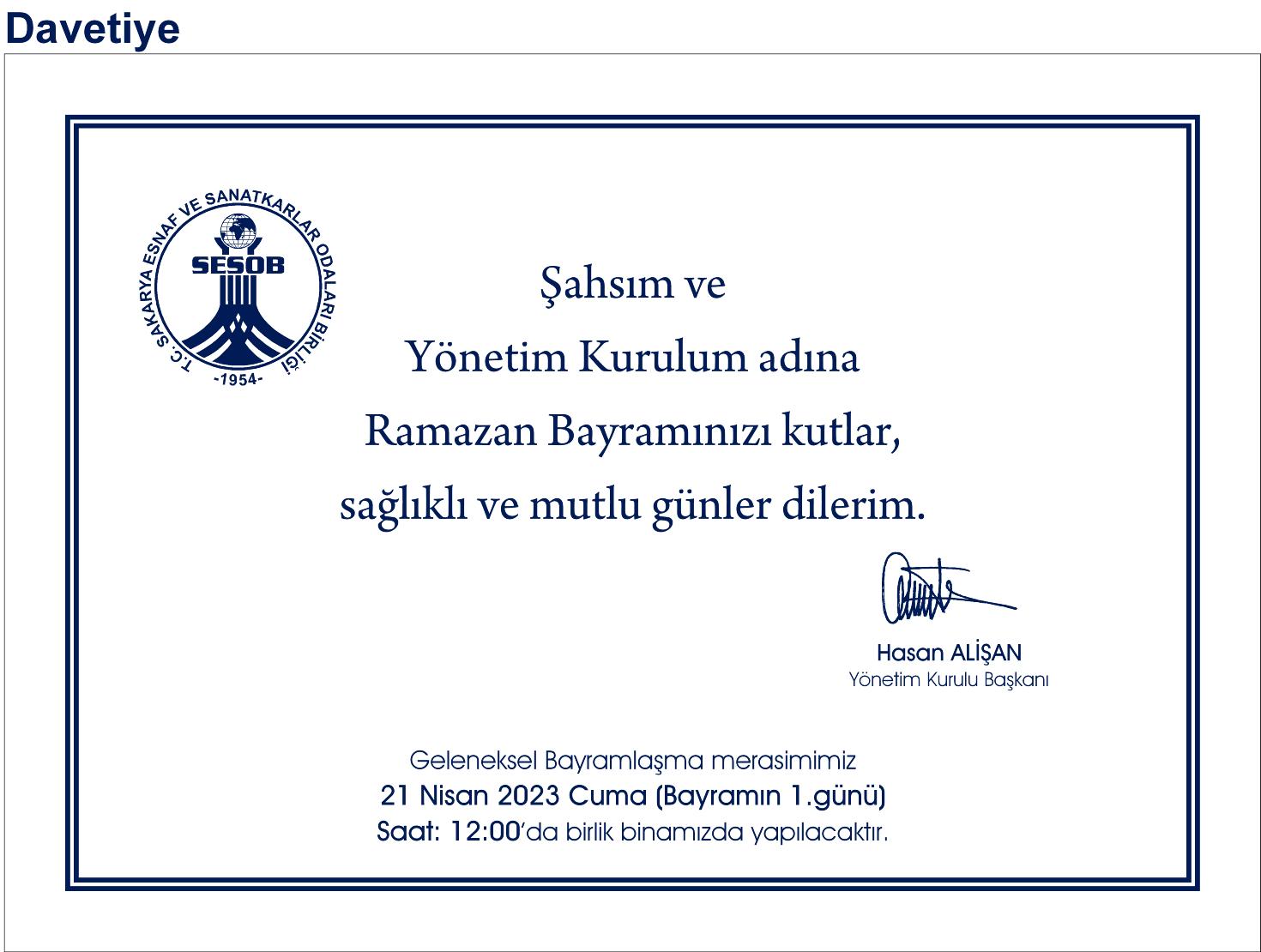 Ramazan Bayramı Programı
