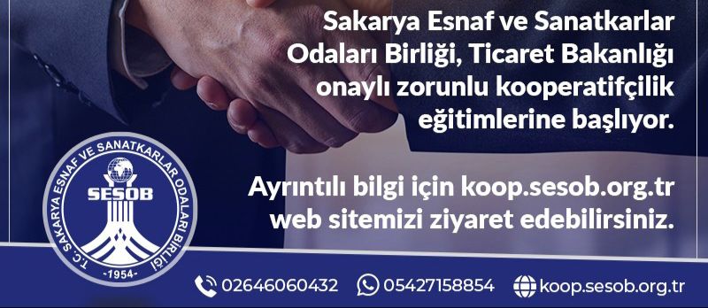 SESOB Ticaret Bakanlığı Onaylı Kooperatifçilik Eğitimi Başlıyor